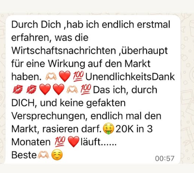 Chat-Screenshot: Apex Trader Funding bestätigt einem Mentee eine Auszahlung über 3.000 $